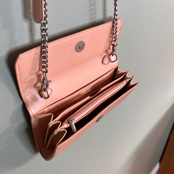 Pixie Mood Across Body Pink Peach with Silver Chain Vegan - Picture 5 of 10